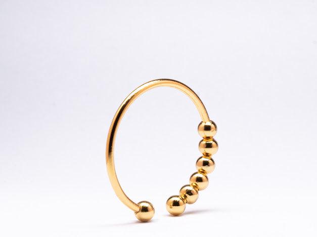 18k gold plated on sterling silver abacus fidget ring - Subtly Anxious