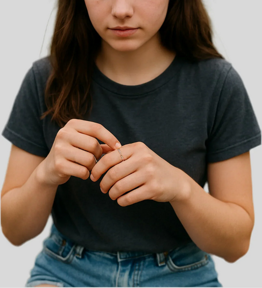 3 Piece Bundle: Mum daughter fidget ring- white gold plated collection
