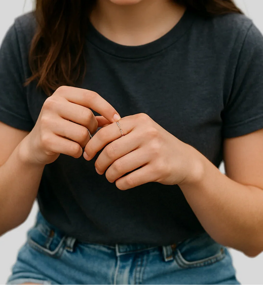 MILLIE - Kids white gold plated on sterling silver abacus fidget ring