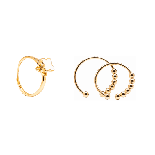 Mum daughter fidget ring bundle - 18k GOLD plated collection