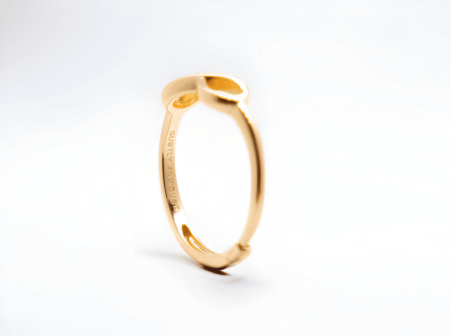 Autism infinity ring: 18k gold plated on sterling silver adjustable - Christina - Subtly Anxious