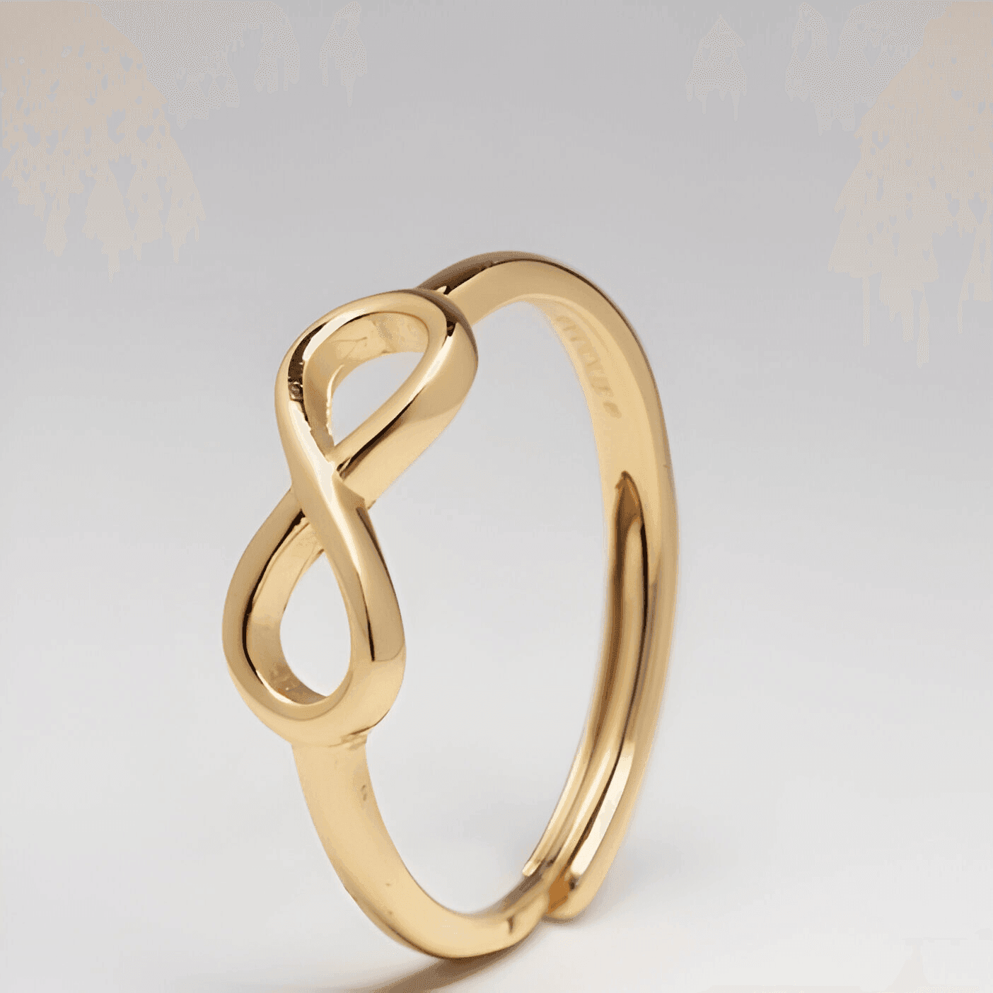 Autism infinity ring: 18k gold plated on sterling silver adjustable - Christina - Subtly Anxious