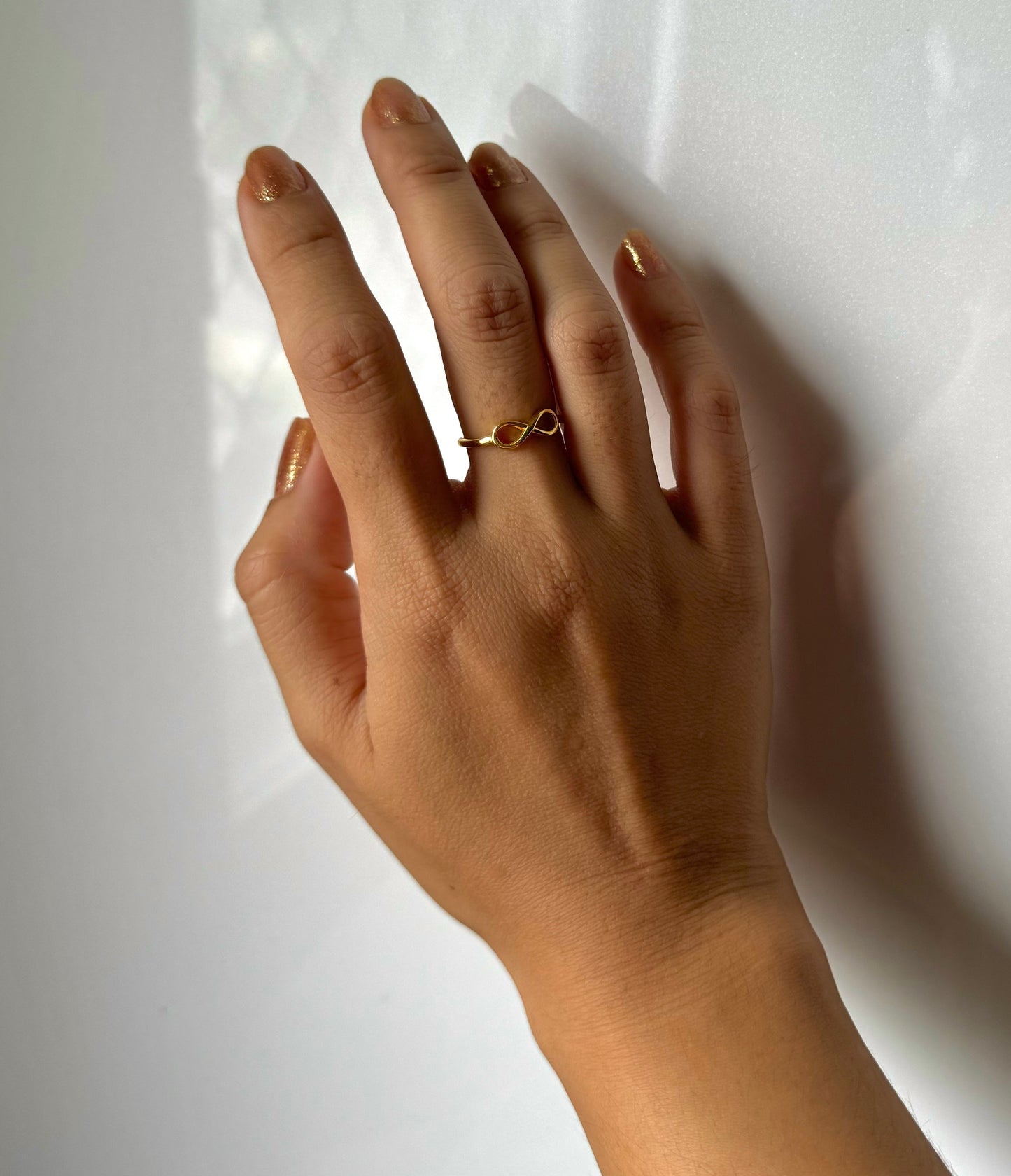Autism infinity ring: 18k gold plated on sterling silver adjustable - Christina - Subtly Anxious