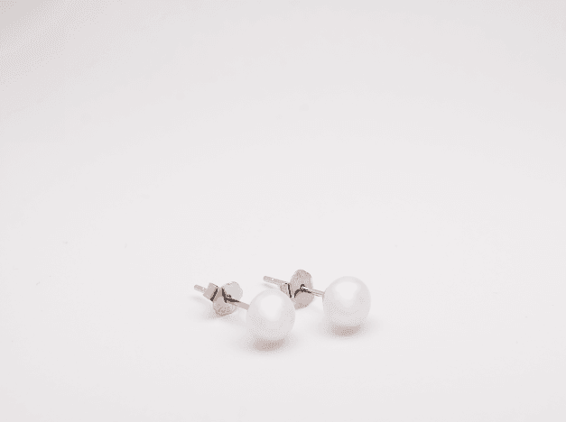Cultured freshwater pearl stud earrings with s925 sterling silver backing - Subtly Anxious