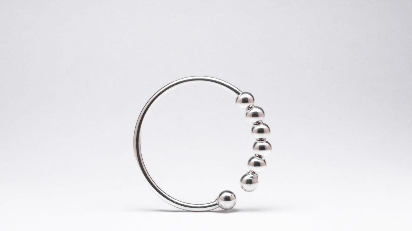 *NEW Kids white gold plated on sterling silver abacus fidget ring - Subtly Anxious