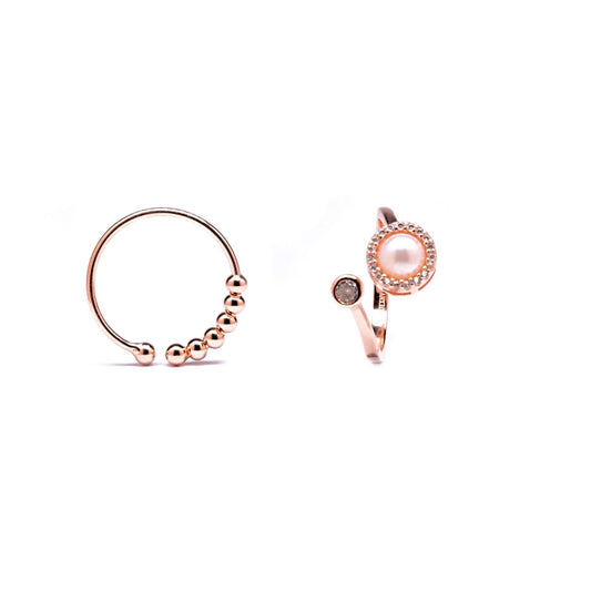 Rose gold bundle sterling silver - fidget spinner ring and abacus fidget ring - Subtly Anxious