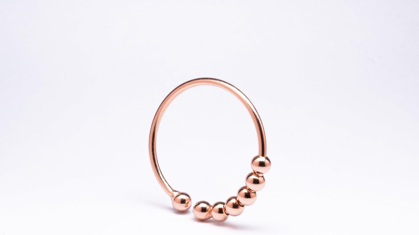 Rose gold plated on sterling silver abacus fidget ring - Subtly Anxious