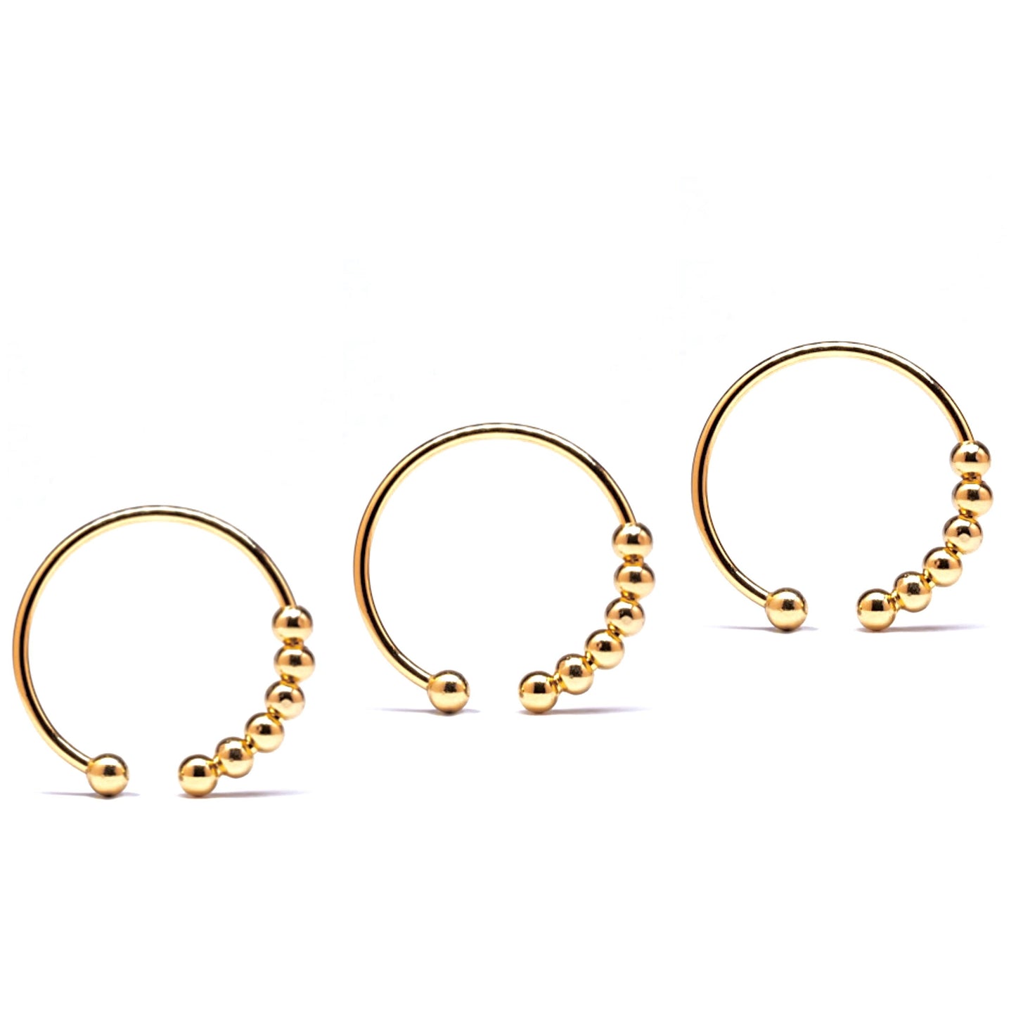 Set of 3 x kids size 18k gold plated on sterling silver abacus fidget ring - Subtly Anxious