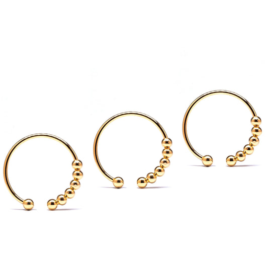 Set of 3 x kids size 18k gold plated on sterling silver abacus fidget ring - Subtly Anxious