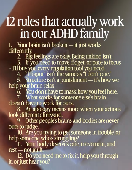 12 ADHD rules that our family live by