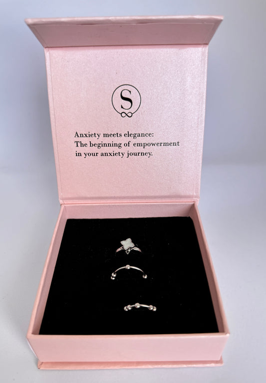 Subtly Anxious mother daughter 3 rings bundle 