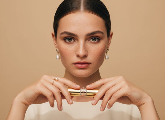 Best seller* 18k gold plated pearl fidget spinner ring