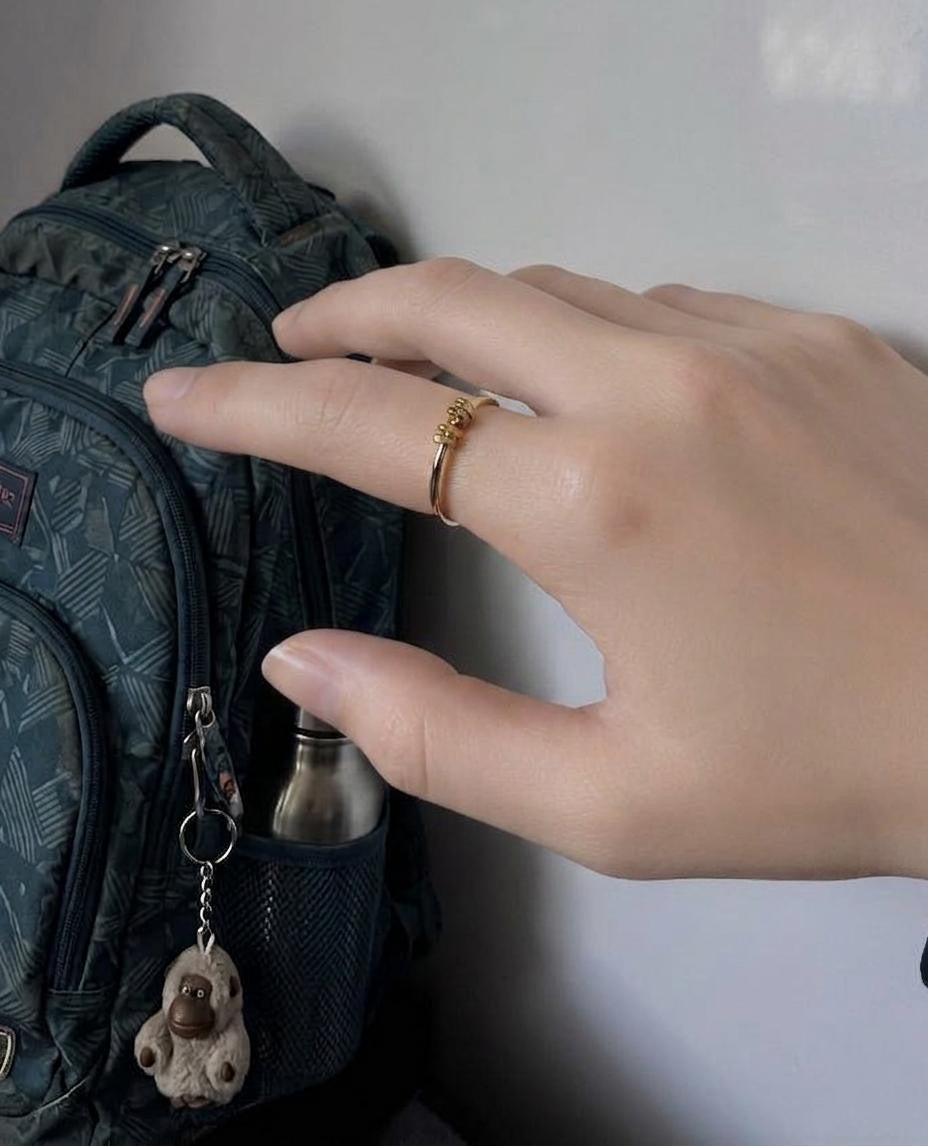 EMMA Kids size roller fidget ring 18k gold | For busy little hands