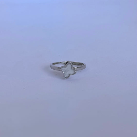 *NEW white gold plated on sterling silver with white flower fidget spinner ring - Remmie