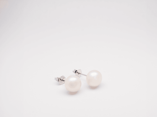 Best seller* Oversized cultured freshwater pearl button stud earrings s925 sterling silver backing *low stock - Subtly Anxious