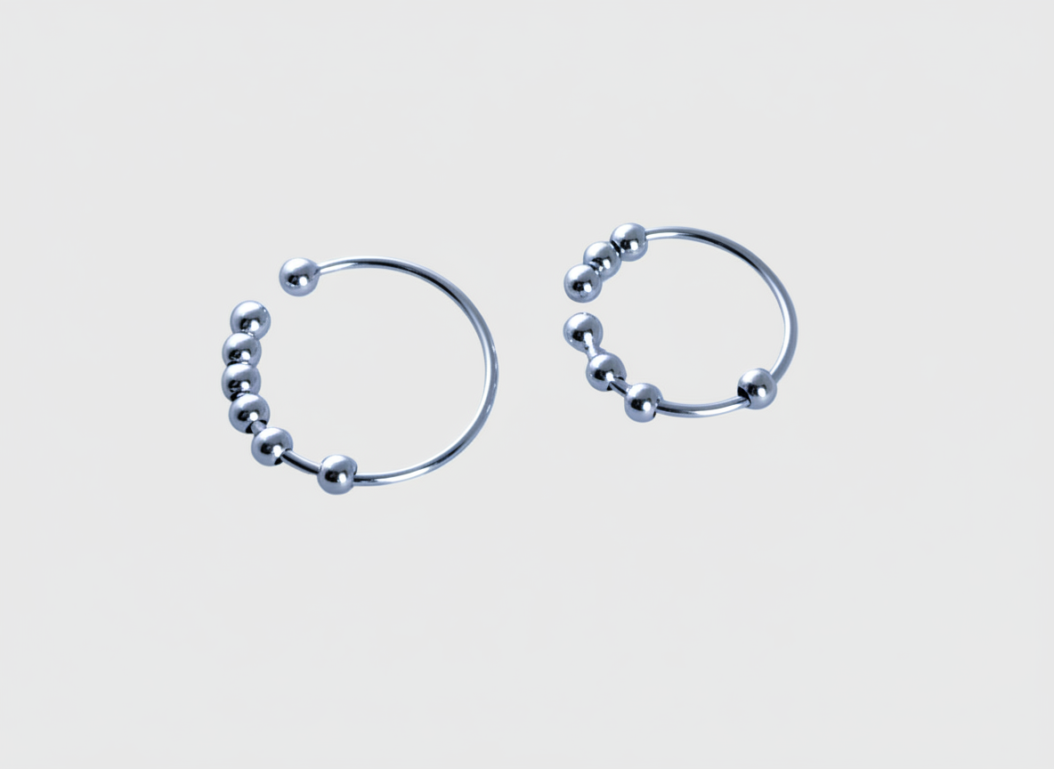 MILLIE - Kids white gold plated on sterling silver abacus fidget ring