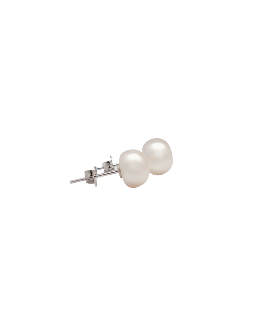 *Best seller* Oversized cultured freshwater pearl button stud earrings s925 sterling silver backing