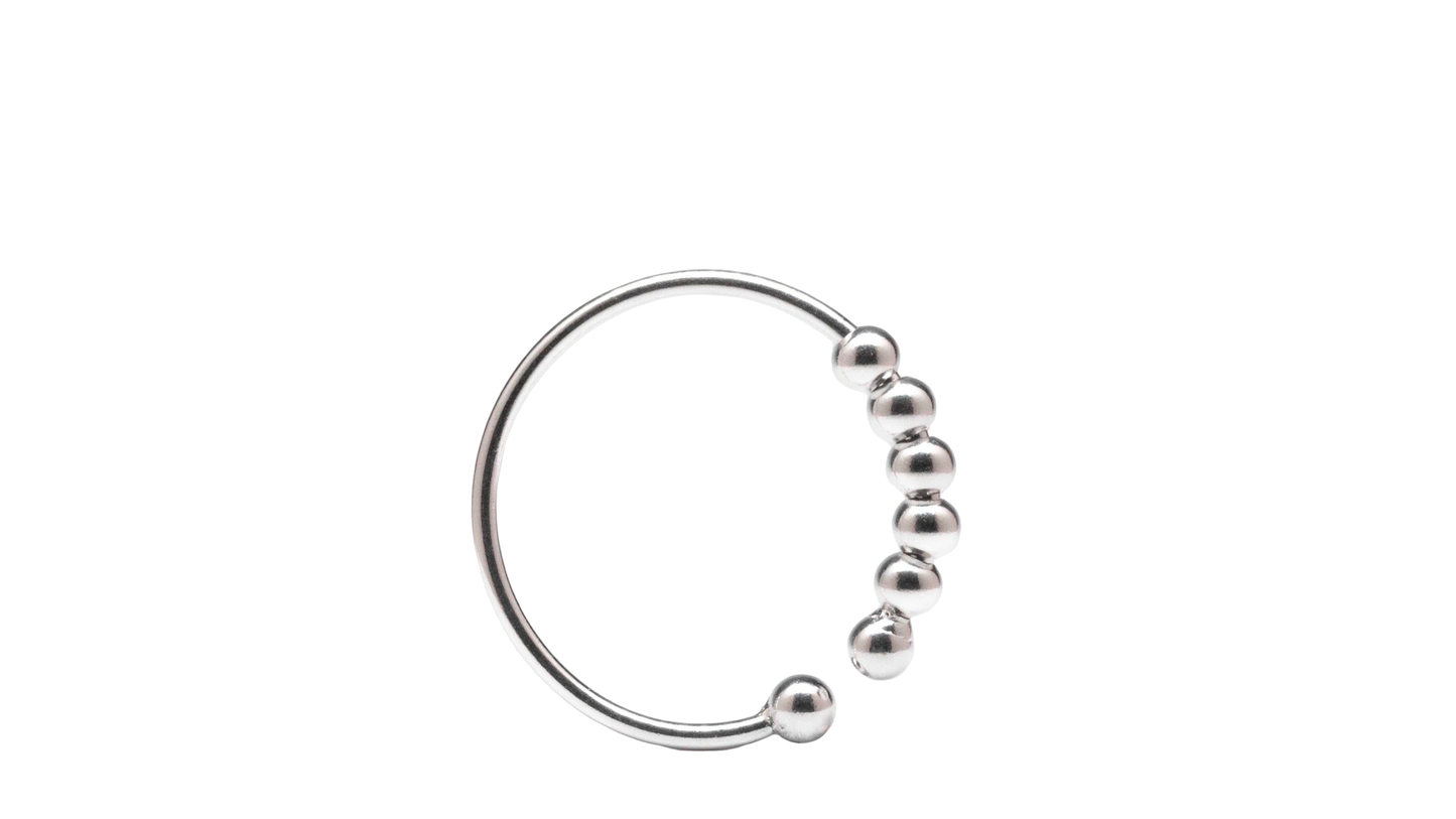 *Best seller* white gold plated on sterling silver abacus fidget ring