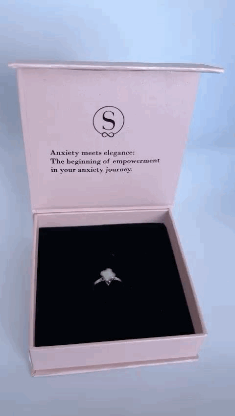 *best seller white gold plated on sterling silver with white flower fidget spinner ring - Remmie - Subtly Anxious