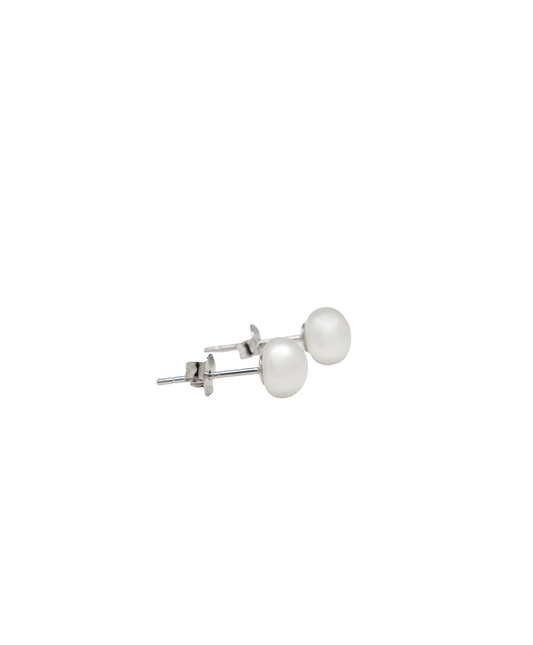 Cultured freshwater pearl stud earrings with s925 sterling silver backing