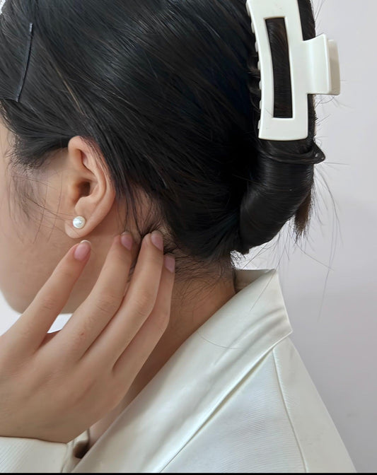 Cultured freshwater pearl stud earrings with s925 sterling silver backing - Subtly Anxious