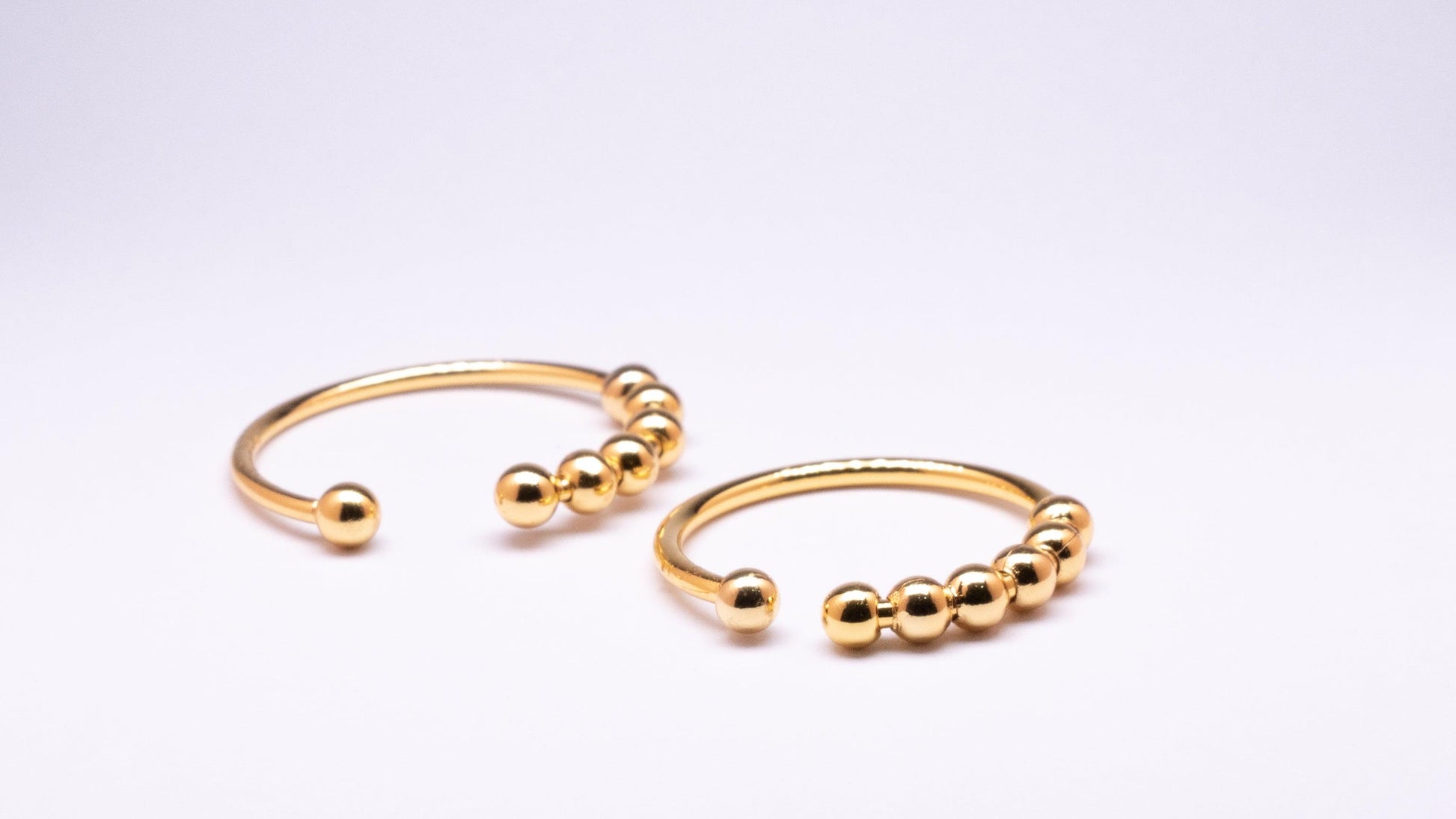 Kids 18k gold plated on sterling silver abacus fidget ring - adjustable - Subtly Anxious