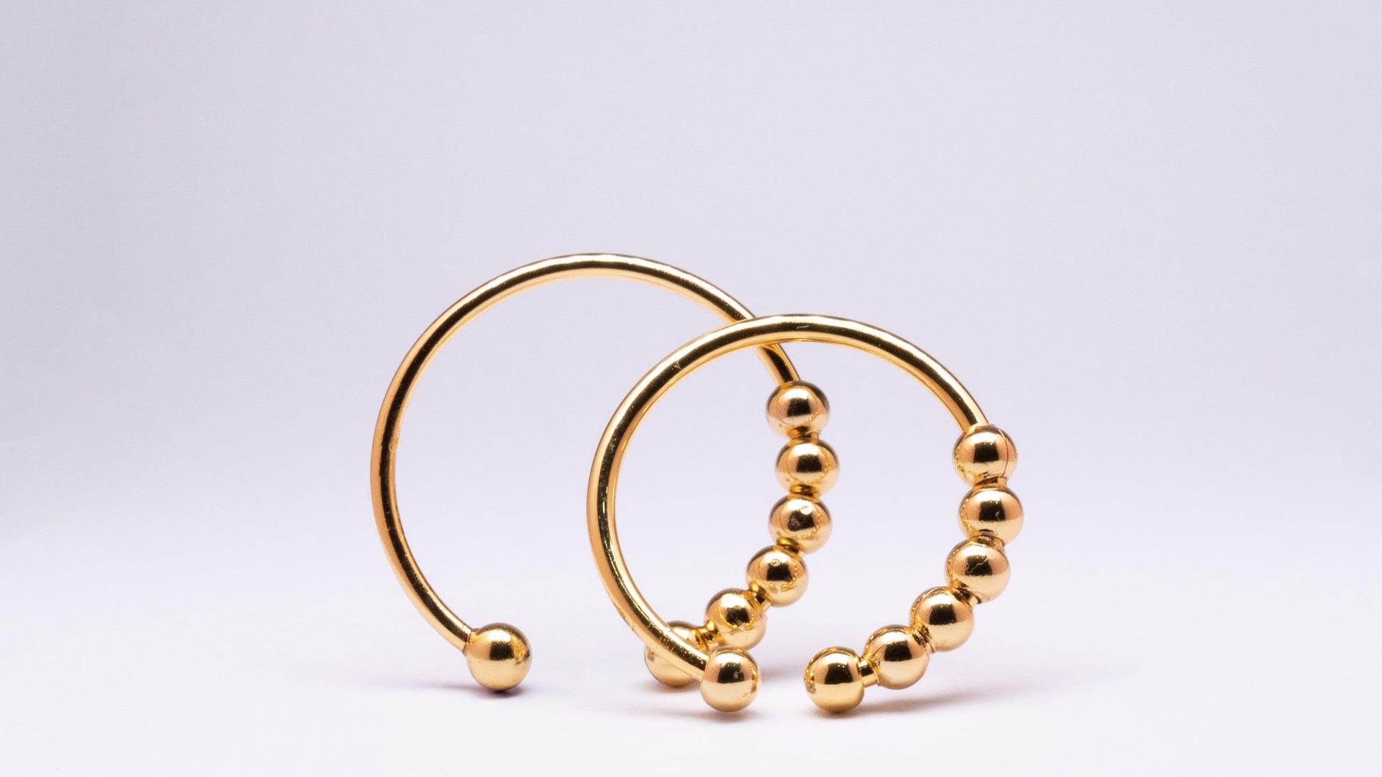 Kids 18k gold plated on sterling silver abacus fidget ring - adjustable - Subtly Anxious