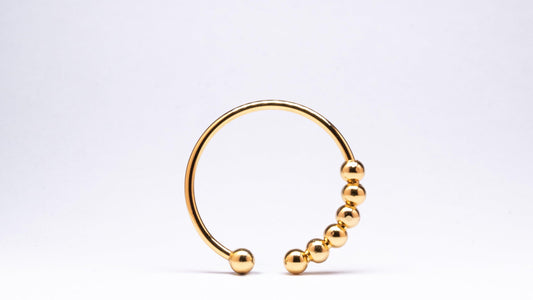 Kids 18k gold plated on sterling silver abacus fidget ring - adjustable - Subtly Anxious