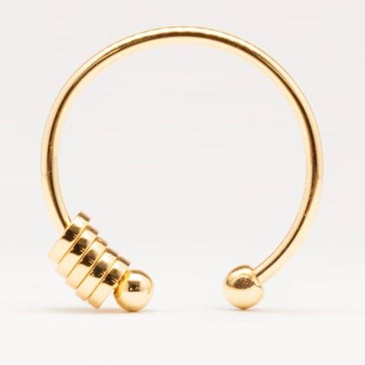 Kids size roller fidget ring 18k gold plated on sterling silver - adjustable - Subtly Anxious