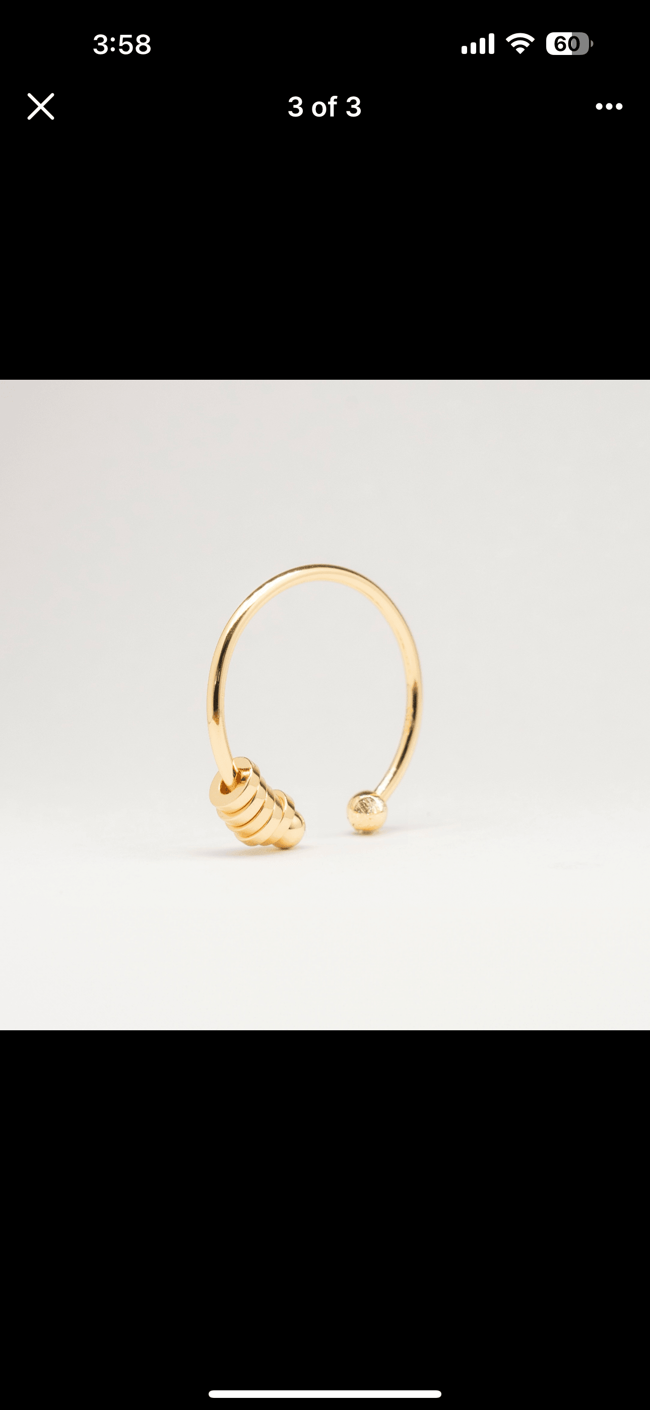 Kids size roller fidget ring 18k gold plated on sterling silver - adjustable - Subtly Anxious
