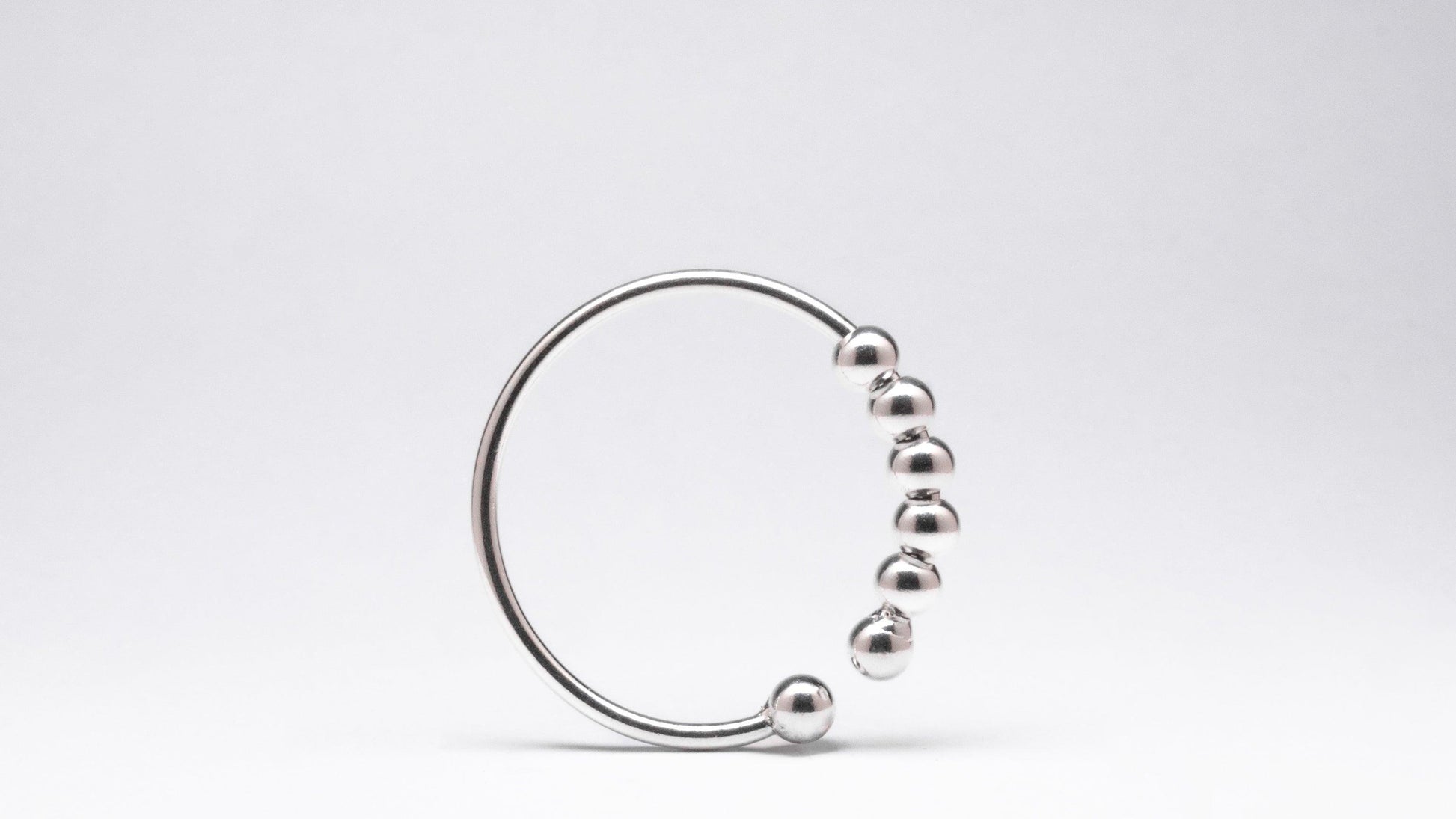 *NEW Kids white gold plated on sterling silver abacus fidget ring - Subtly Anxious