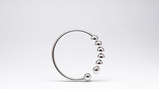 *NEW Kids white gold plated on sterling silver abacus fidget ring - Subtly Anxious