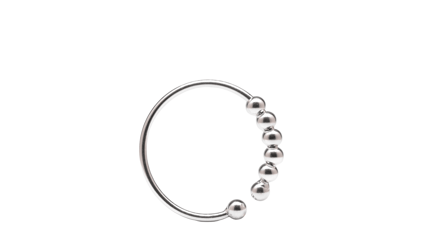 *NEW Kids white gold plated on sterling silver abacus fidget ring