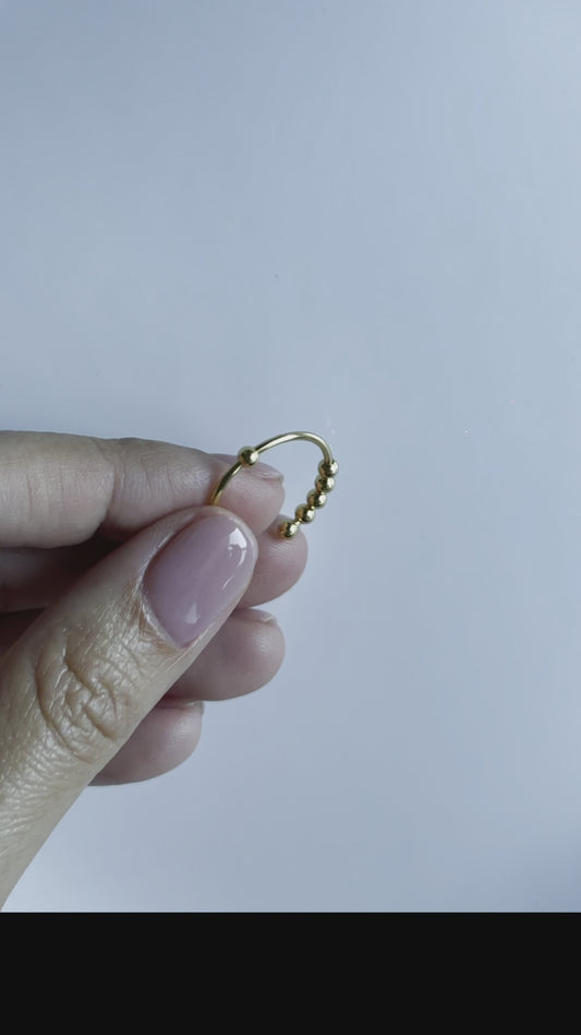 18k gold plated on sterling silver abacus fidget ring