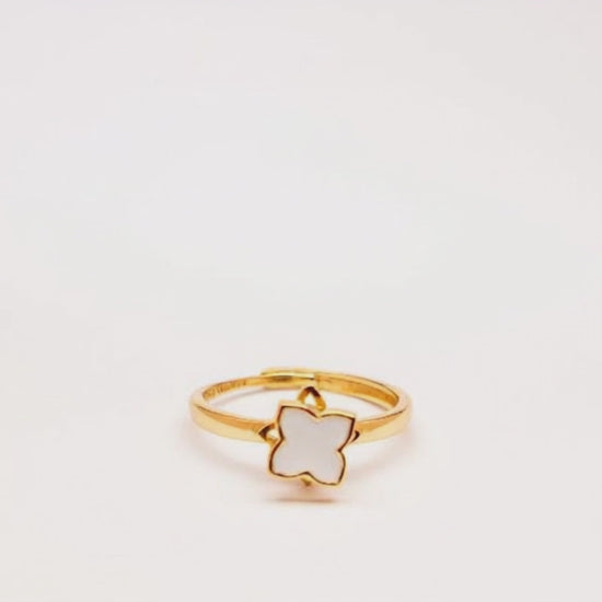 Subtly anxious gold plated spinner ring 