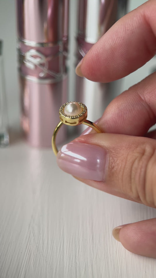 ELENA — The #1 Best Selling Pearl Fidget Ring | 18k Gold Plated | For Calmer Days