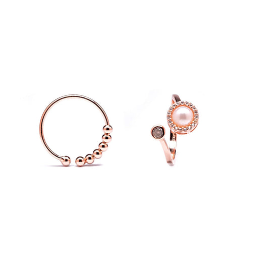 Rose gold bundle sterling silver - fidget spinner ring and abacus fidget ring - Subtly Anxious
