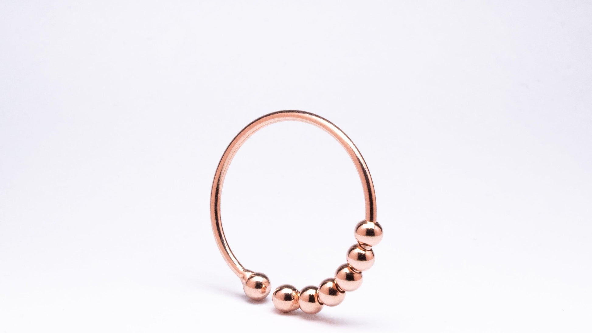 Rose gold plated on sterling silver abacus fidget ring - Subtly Anxious