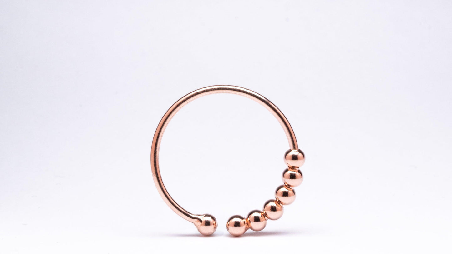 Rose gold plated on sterling silver abacus fidget ring - Subtly Anxious