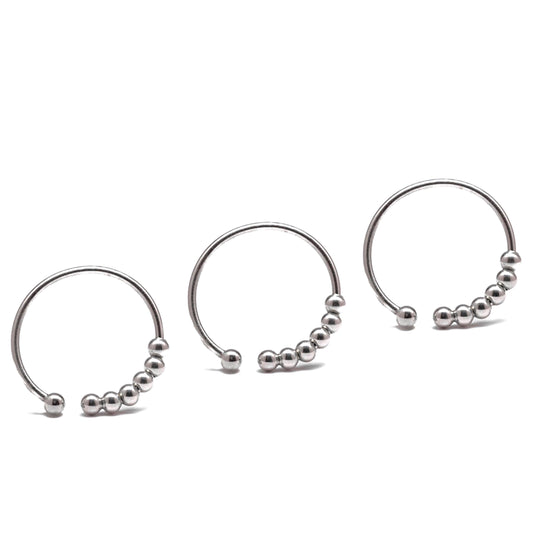 Set of 3 - solid 925 sterling silver abacus fidget rings - Subtly Anxious