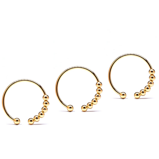 Set of 3 x kids size 18k gold plated on sterling silver abacus fidget ring - Subtly Anxious